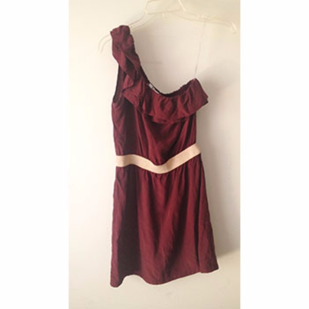 T by Alexander Wang One Shoulder Ruffle Silk Dress Valentines